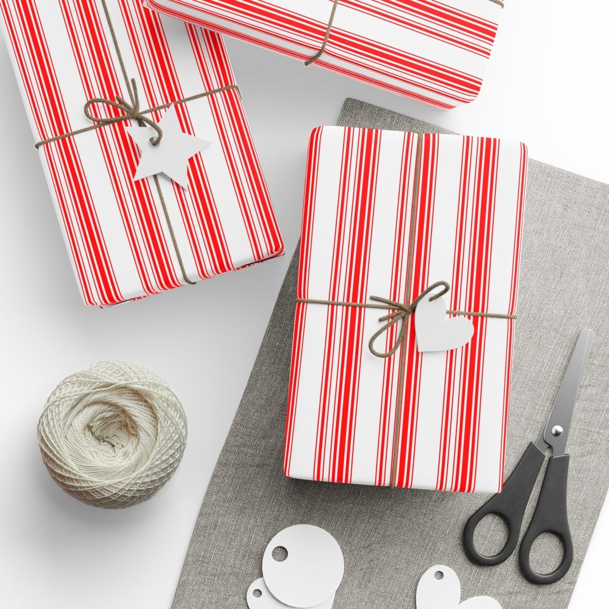 Peppermint Parade – Red & White Striped Wrapping Paper