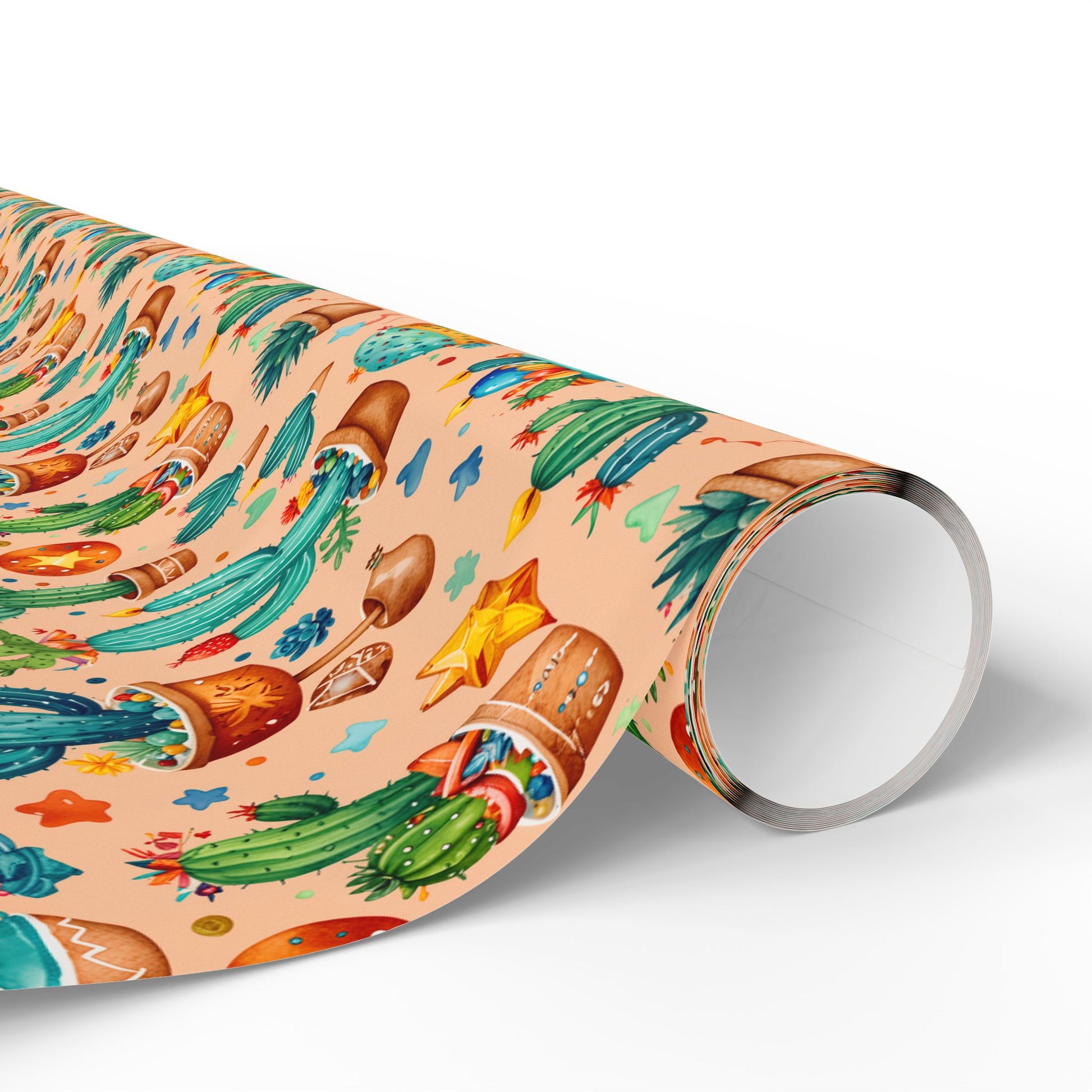 Cactus Pattern Birthday Wrapping Paper
