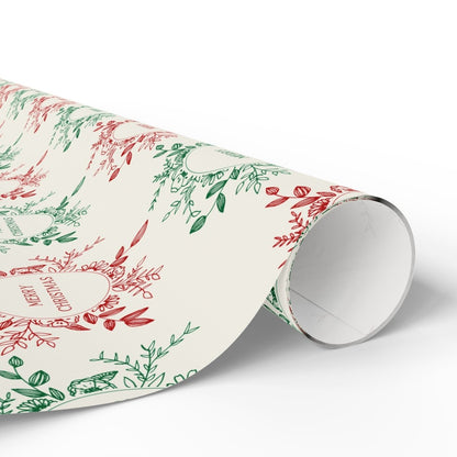 Holly Jolly Wreaths – Classic Christmas Wrapping Paper