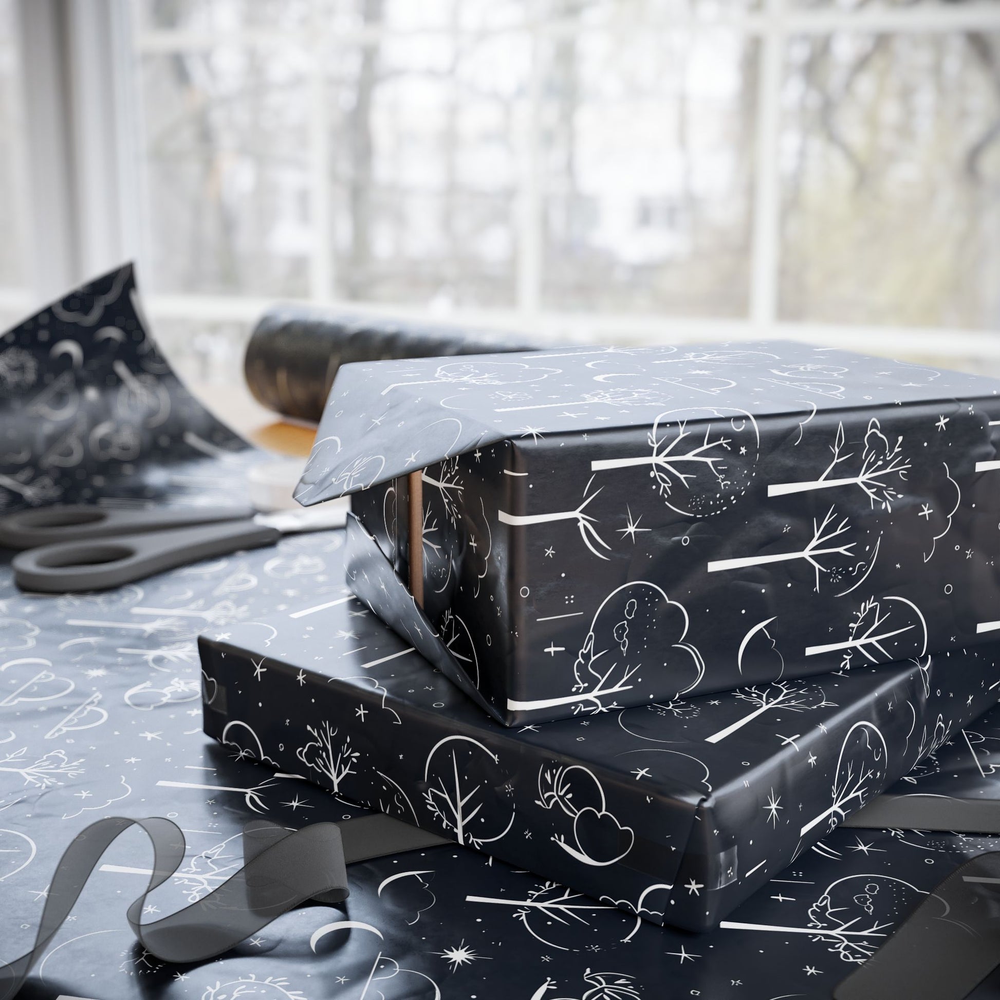 Wrapping Paper - Celestial Grove Night Sky Wrapping Paper
