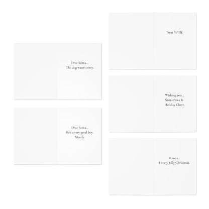 Funny Christmas (Dogs - Set 2) Greeting Card Pack | Set of 5 Holiday Cards | Cute & Cheeky Christmas Cards