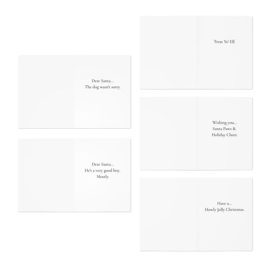 Funny Christmas (Dogs - Set 2) Greeting Card Pack | Set of 5 Holiday Cards | Cute & Cheeky Christmas Cards