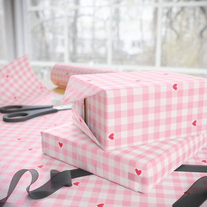 Pink Gingham Wrapping Paper