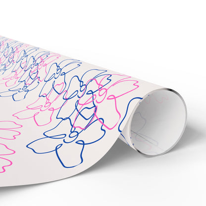 Floral Line Drawing Wrapping Paper Roll