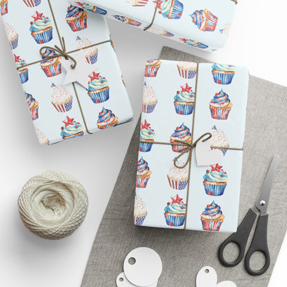 Festive 4th of July Cupcake Wrapping Paper