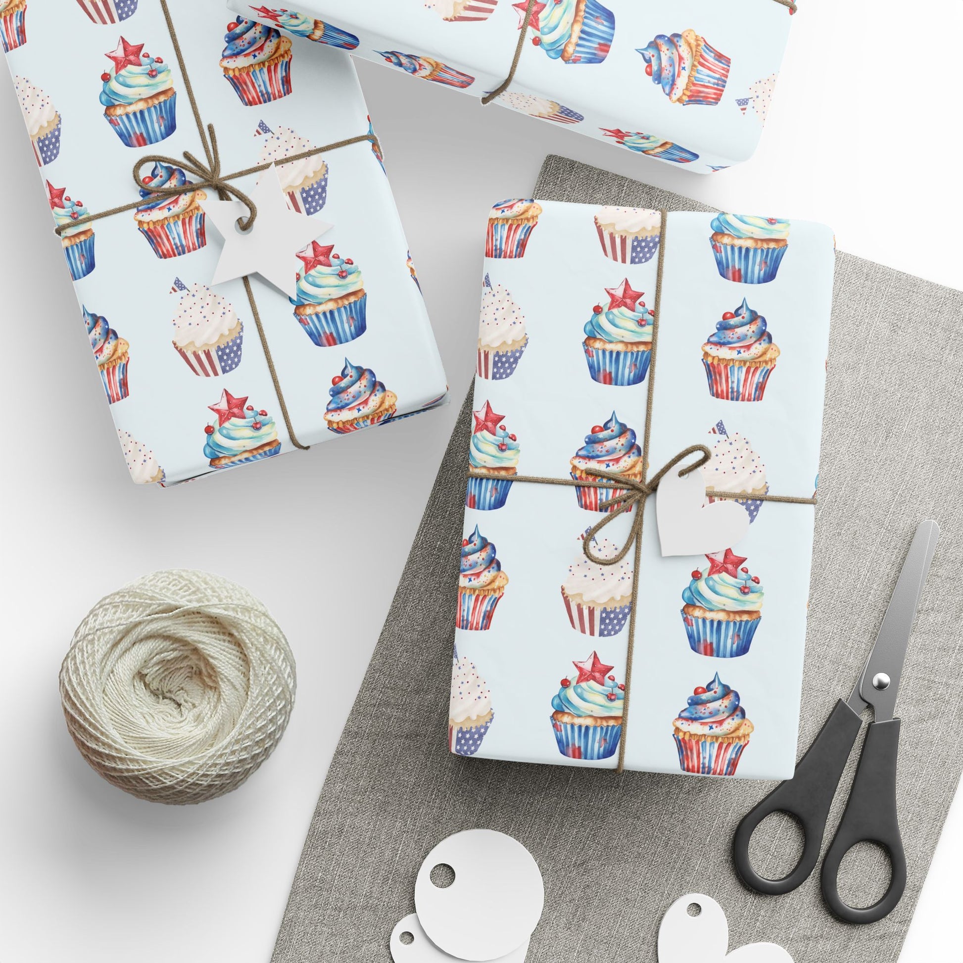Festive 4th of July Cupcake Wrapping Paper