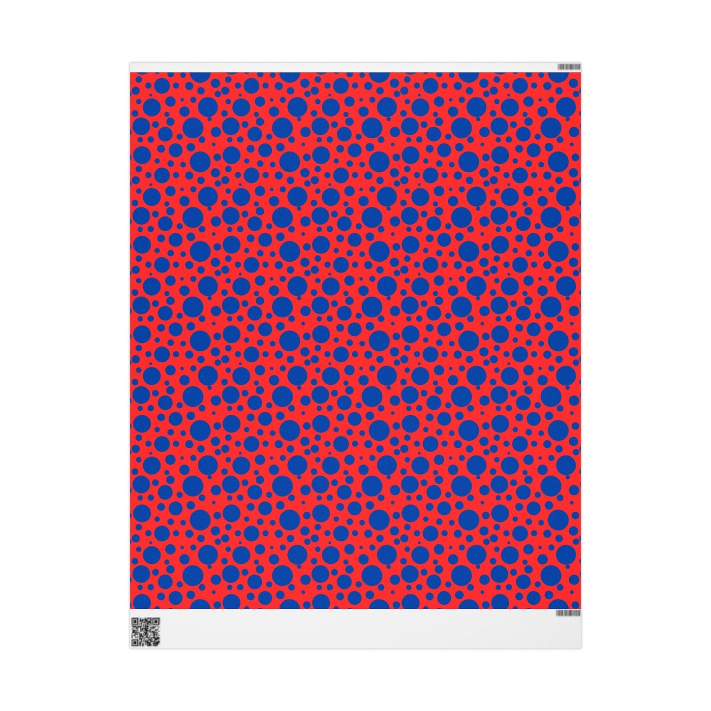 Dot Riot – Bold Blue on Red Modern Wrapping Paper