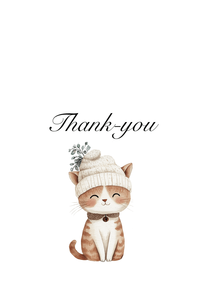 Cat Thank You Cards – 10 Pack | Blank Inside