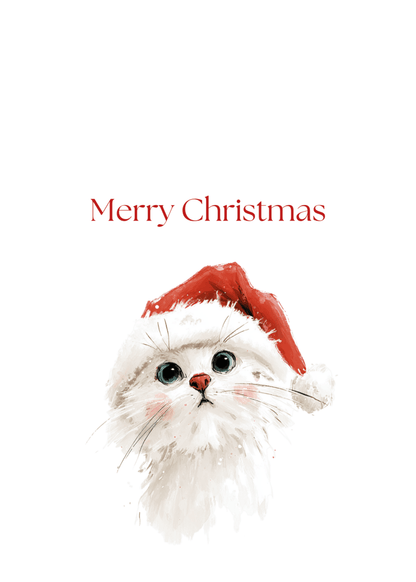 Christmas Hat Kitten Greeting Cards (25-Pack)