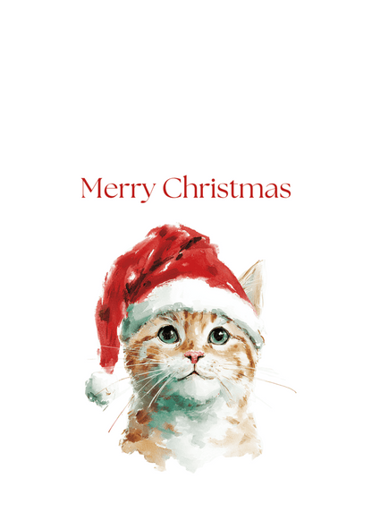 Christmas Hat Kitten Greeting Cards (25-Pack)