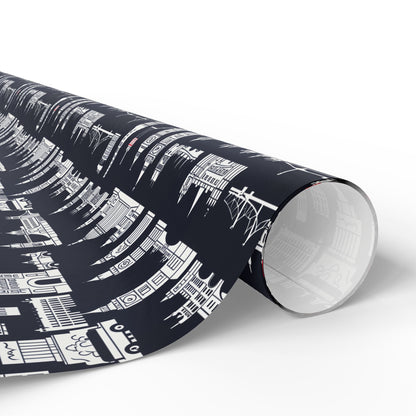 Cityscape Wrapping Paper – Elegant Gift Wrap for Holidays