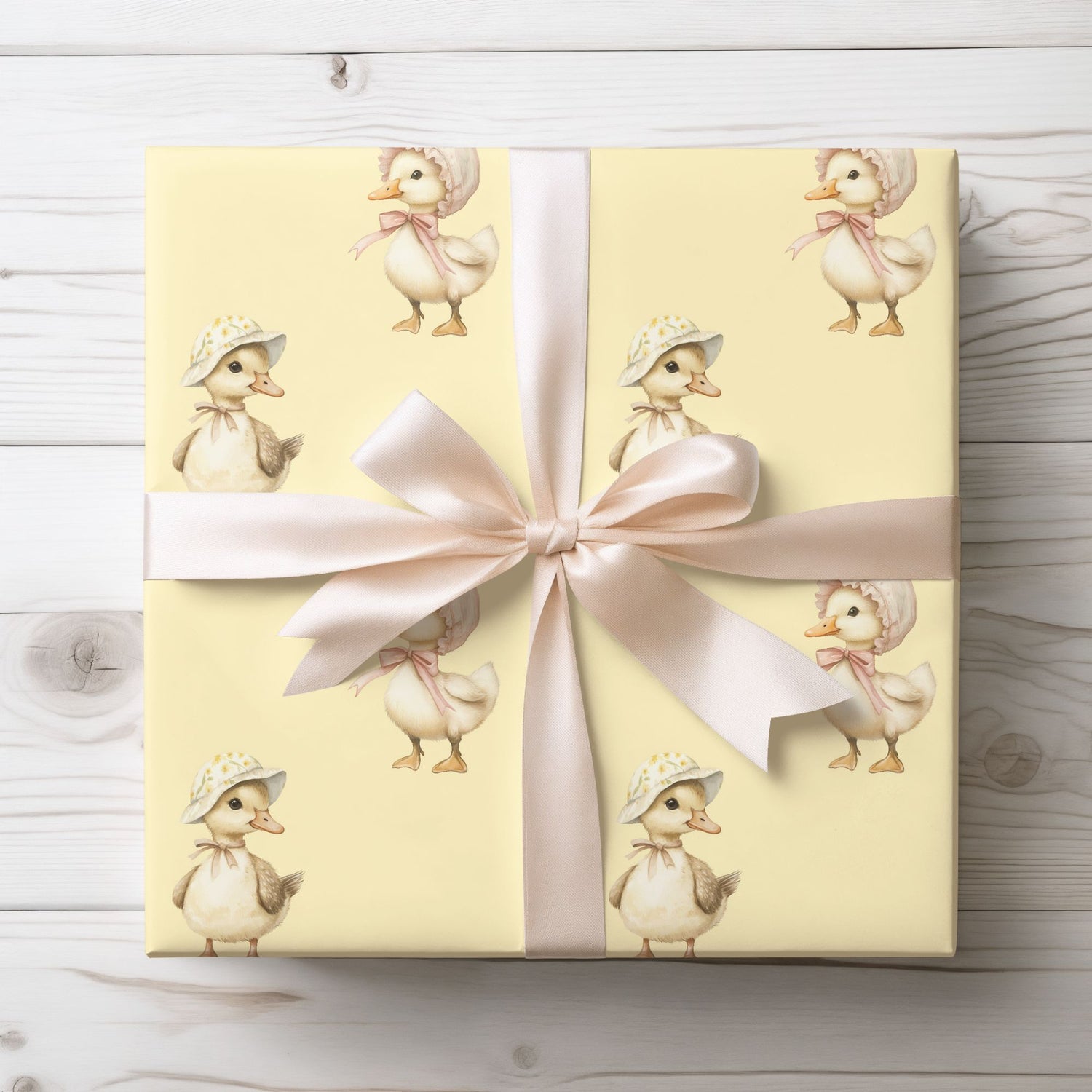 Charming Yellow Baby Duck Wrapping Paper