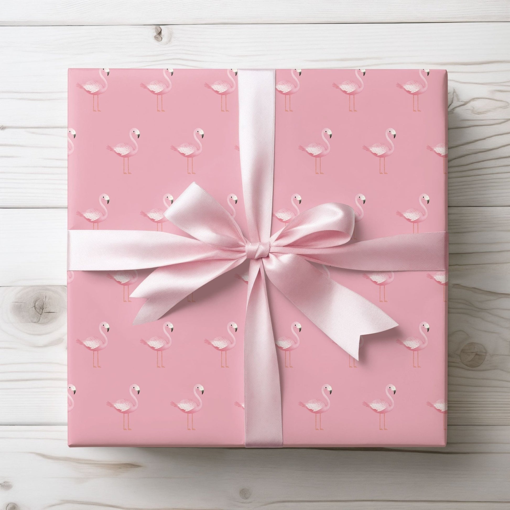 Chic Pink Tropical Flamingo Gift Wrap