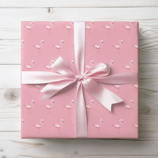 Chic Pink Tropical Flamingo Gift Wrap