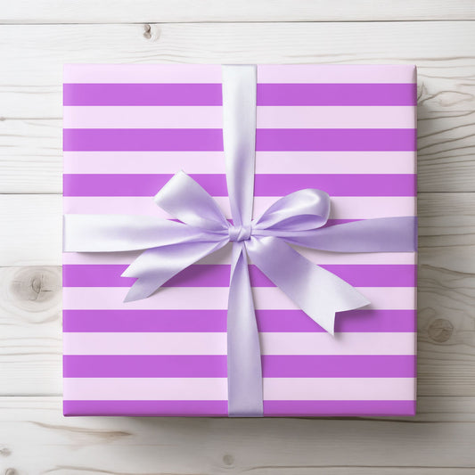 Chic Purple Stripes – Elegant Wrap for Birthdays, Holidays & More