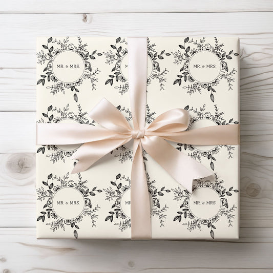 Mr. & Mrs. Black and White Wrapping Papers