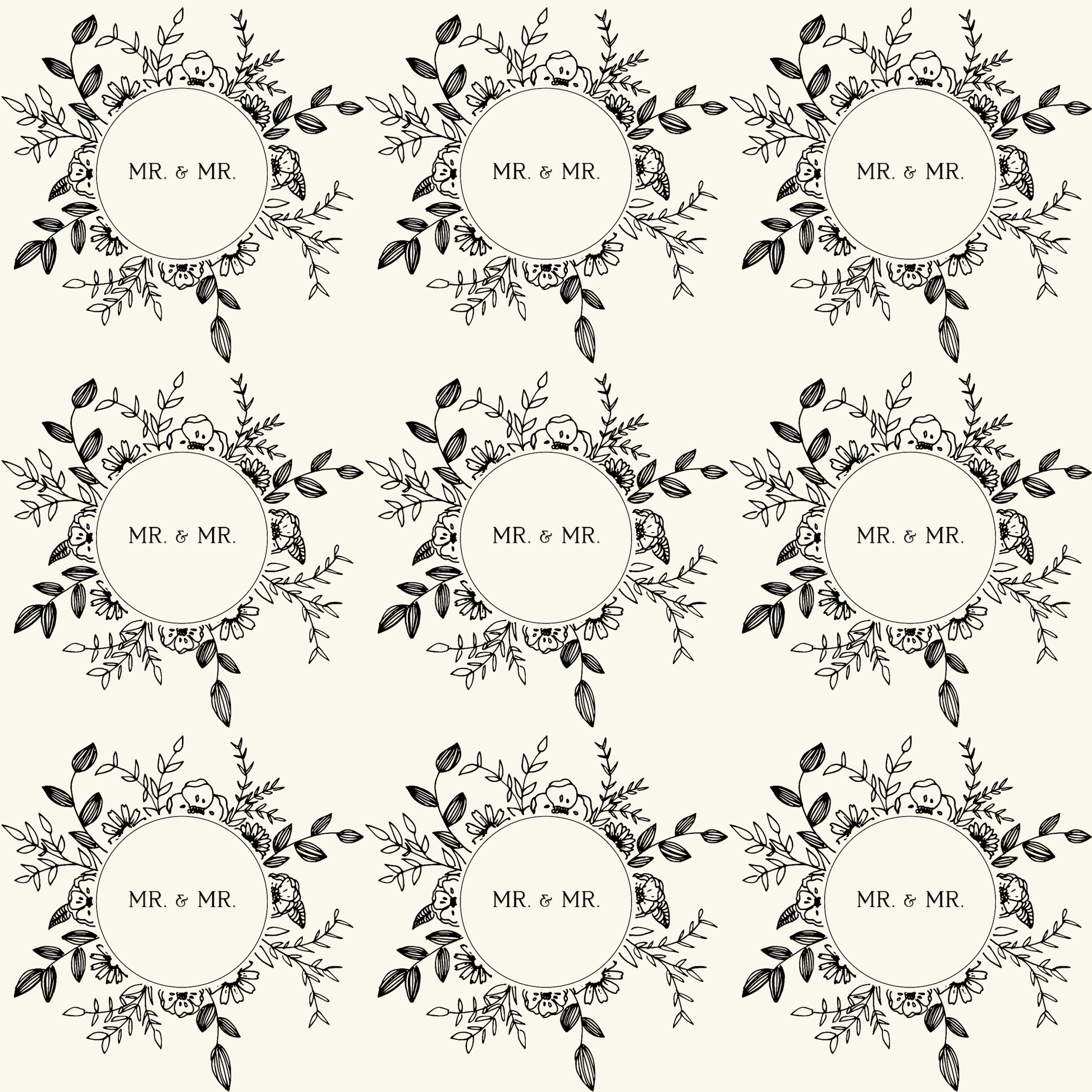Mr. & Mr. Gift Wrapping Paper in Black & White