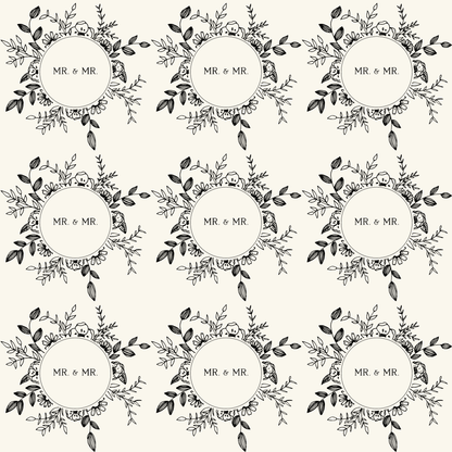 Mr. & Mr. Gift Wrapping Paper in Black & White
