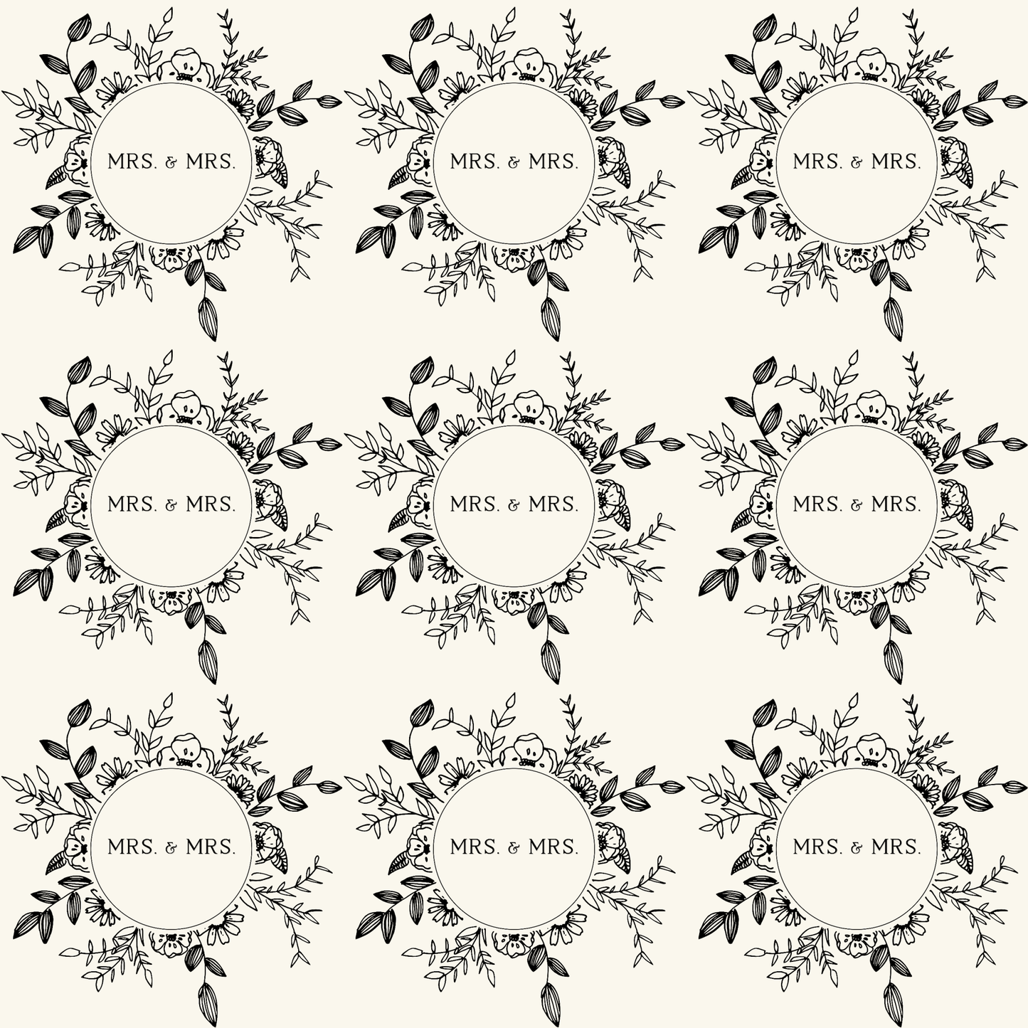 Mrs. & Mrs. Black and White Wrapping Paper Roll