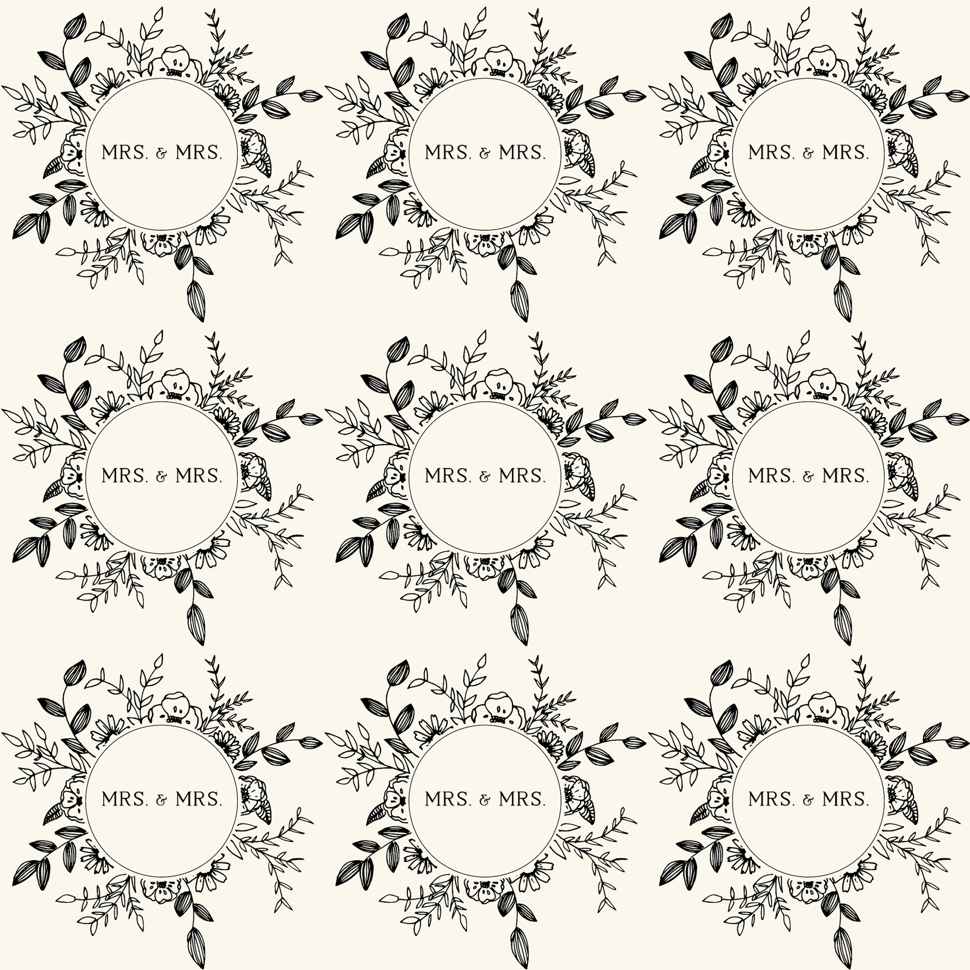 Mrs. & Mrs. Black and White Wrapping Paper Roll