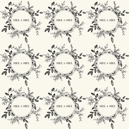 Mrs. & Mrs. Black and White Wrapping Paper Roll
