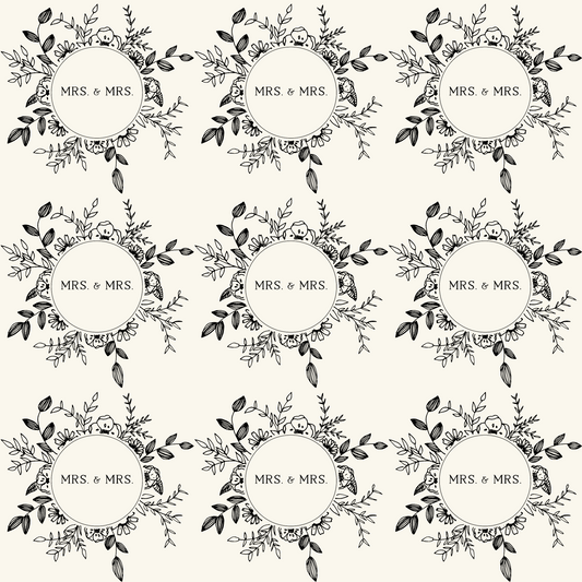 Mrs. & Mrs. Black and White Wrapping Paper Roll