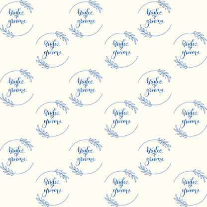 Bride & Groom Gift Wrap in Blue