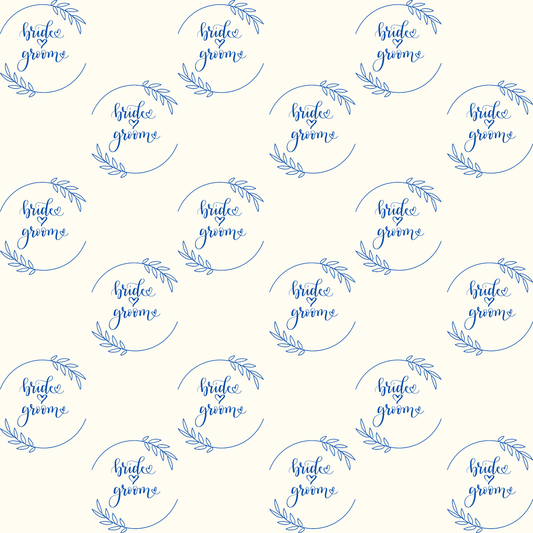 Bride & Groom Gift Wrap in Blue