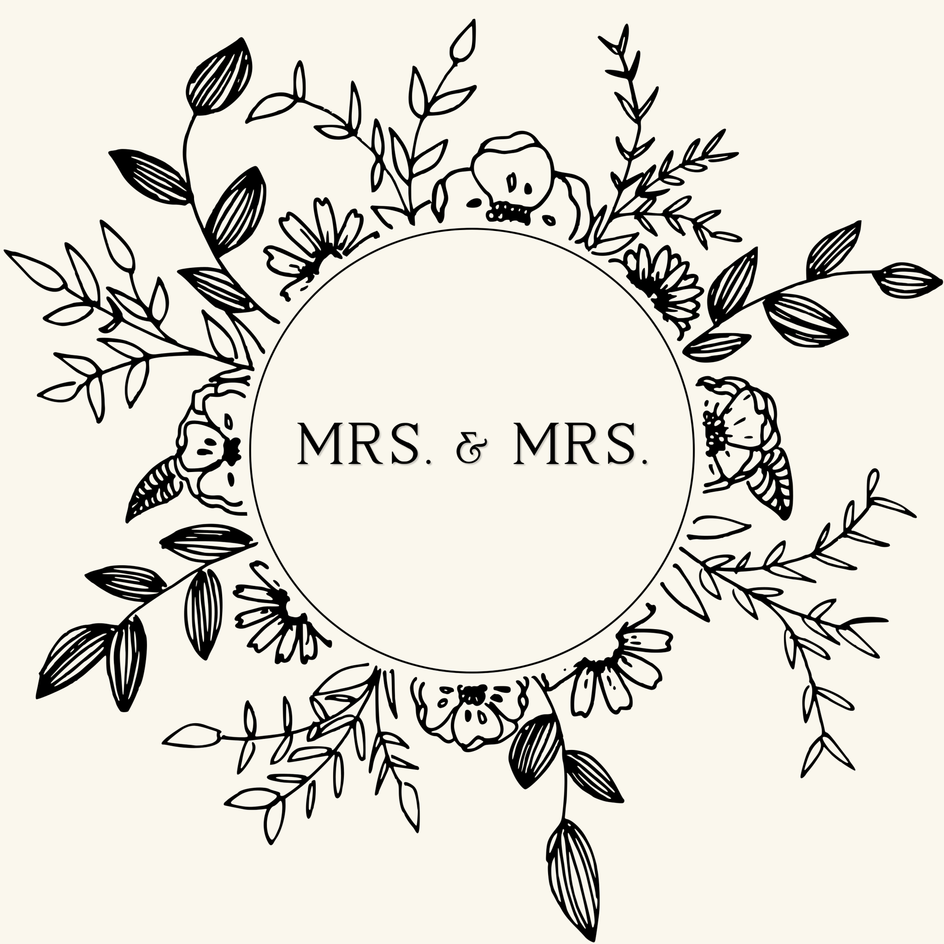 Mrs. & Mrs. Black and White Wrapping Paper Roll