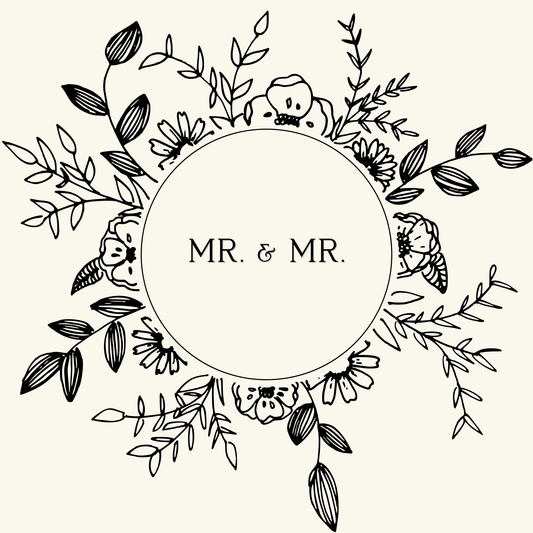 Mr. & Mr. Gift Wrapping Paper in Black & White