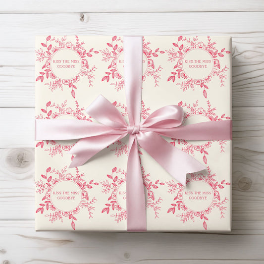 Kiss the Miss Goodbye, Bachelorette Wrapping Paper