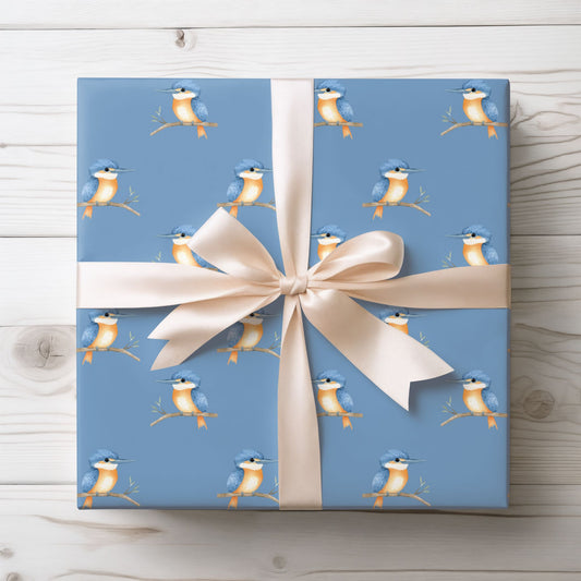 Blue Kookaburra Wrapping Paper