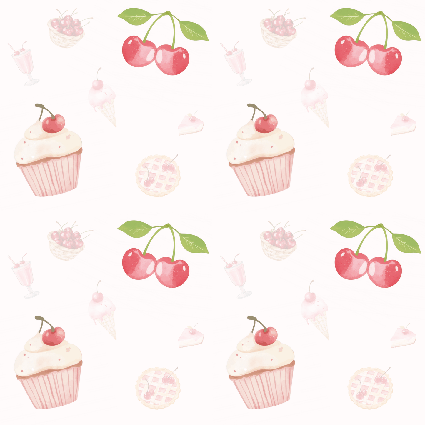 Colorful Cherry & Ice Cream Gift Wrap