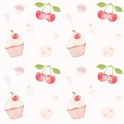 Colorful Cherry & Ice Cream Gift Wrap
