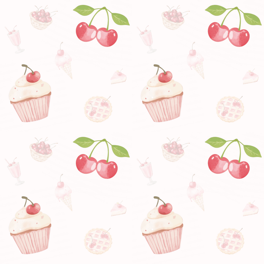 Colorful Cherry & Ice Cream Gift Wrap