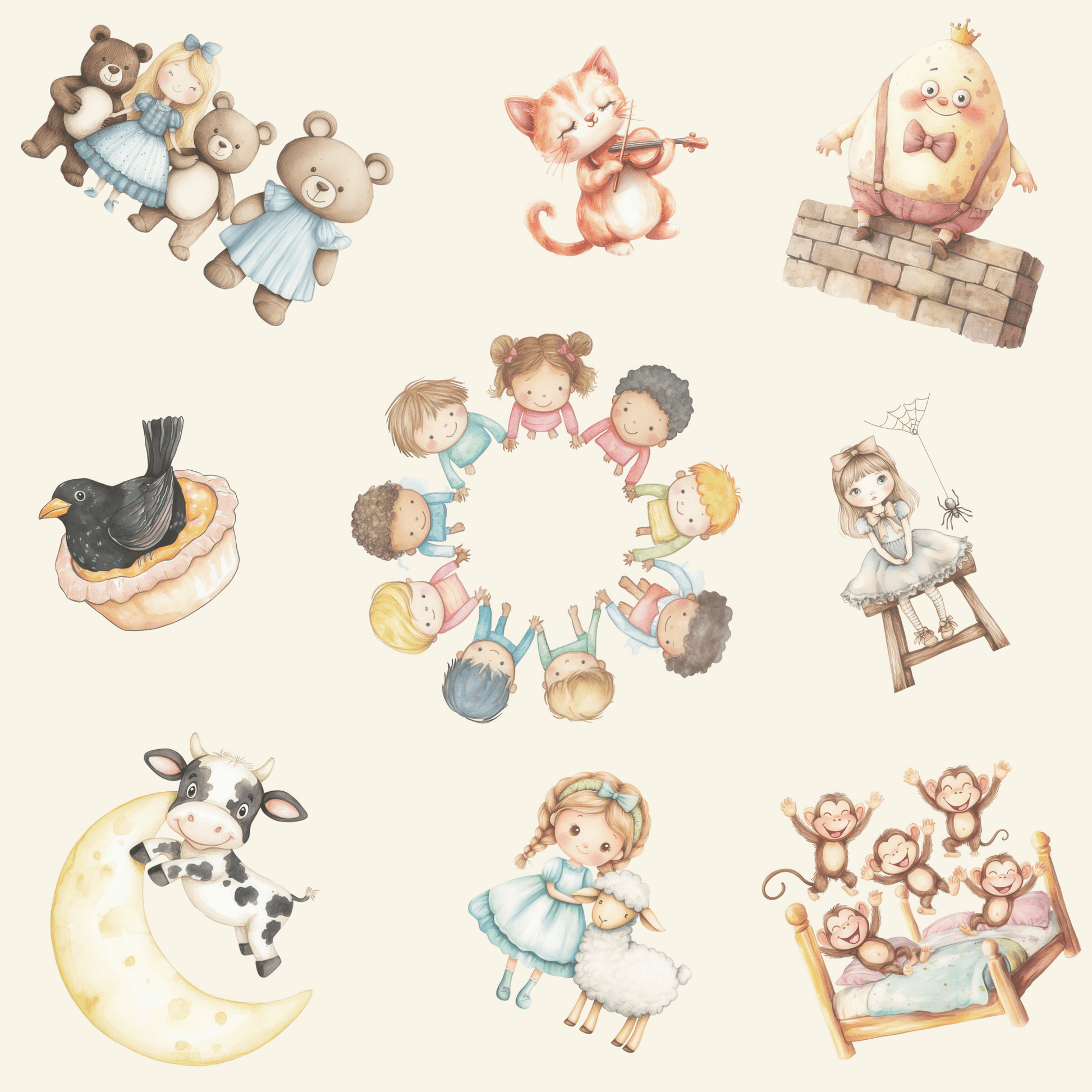 Whimsical Nursery Rhymes Wrapping Paper