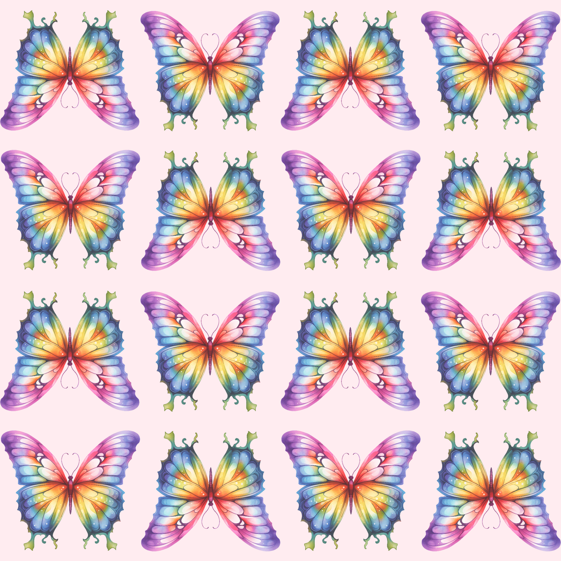 Colorful Rainbow Butterfly Wrapping Paper