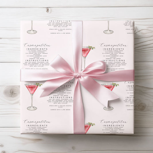 Cosmopolitan Cocktail Wrapping Paper