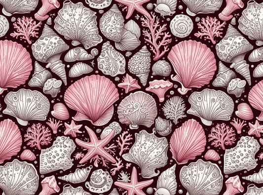 Pink Seashell Beach Theme Wrapping Paper