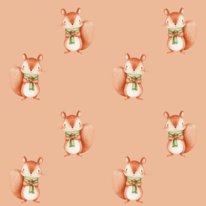 Orange Squirrel Wrapping Paper