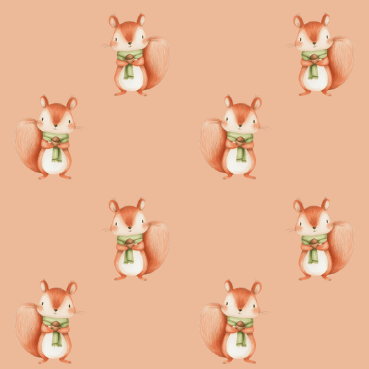 Orange Squirrel Wrapping Paper