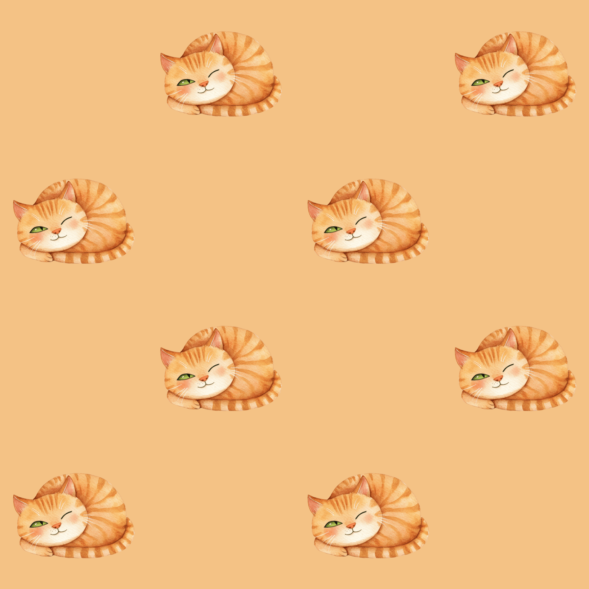 Sleepy Orange Cat Gift Wrap