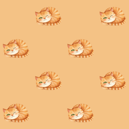 Sleepy Orange Cat Gift Wrap
