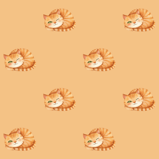 Sleepy Orange Cat Gift Wrap