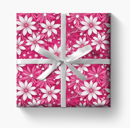 Pink and White Daisies Wrapping Paper