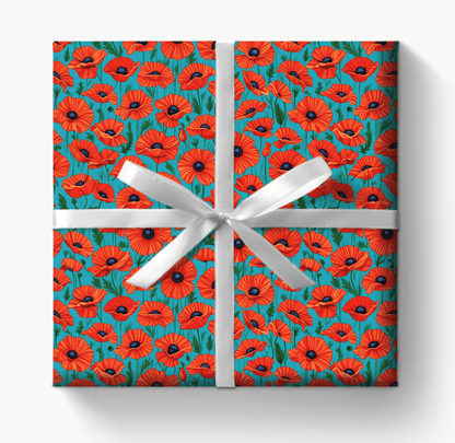 Red Poppies Wrapping Papers