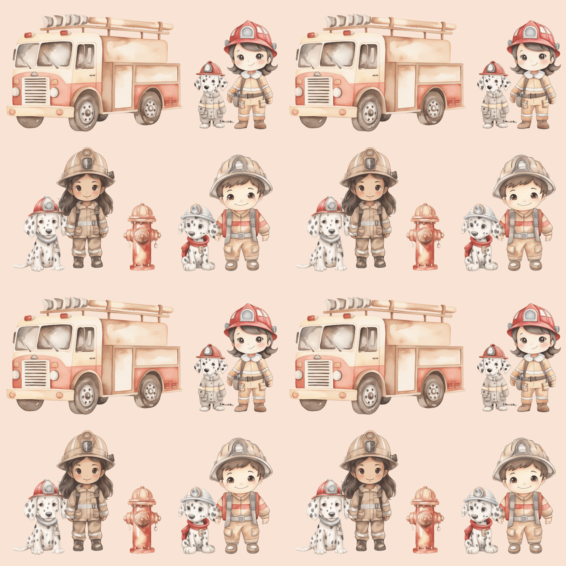 Orange Firefighter Wrapping Paper