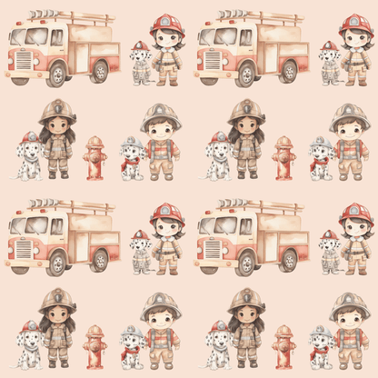Orange Firefighter Wrapping Paper