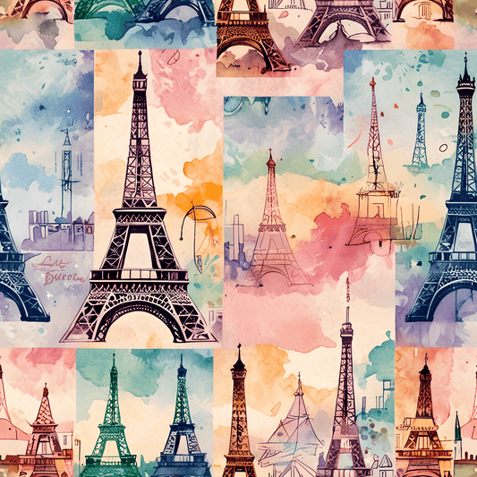 Vintage Paris Eiffel Tower Pastel Background