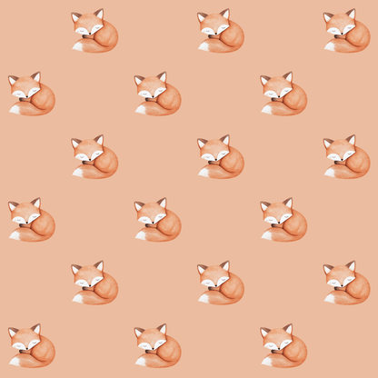 Cute Orange Fox on Orange Background Gift Wrap